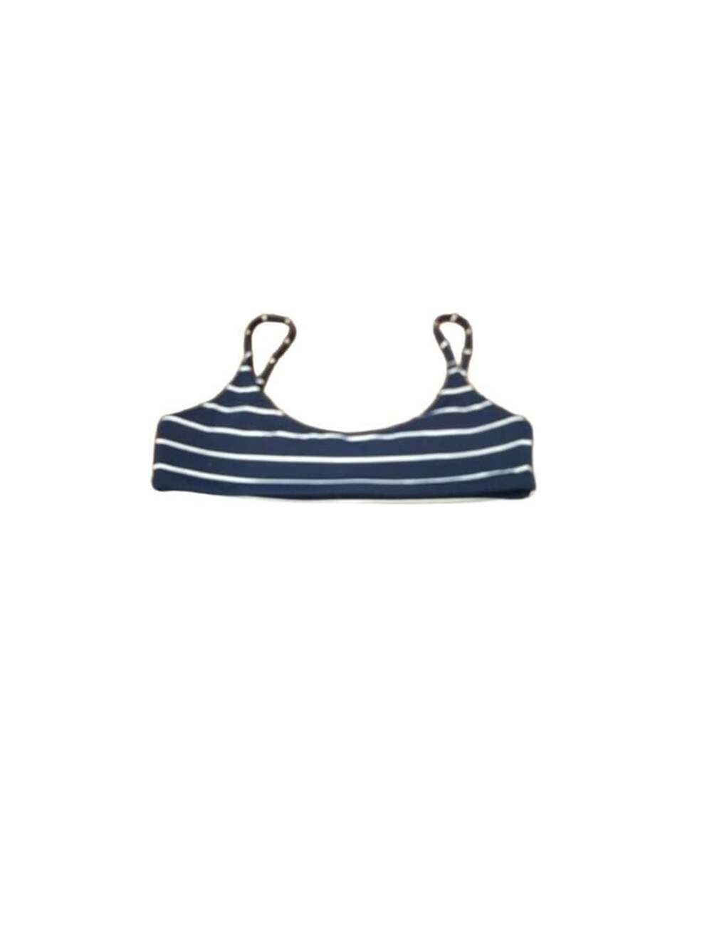 Carve Designs Navy Blue and White Striped Bikini Top Size Small NWT